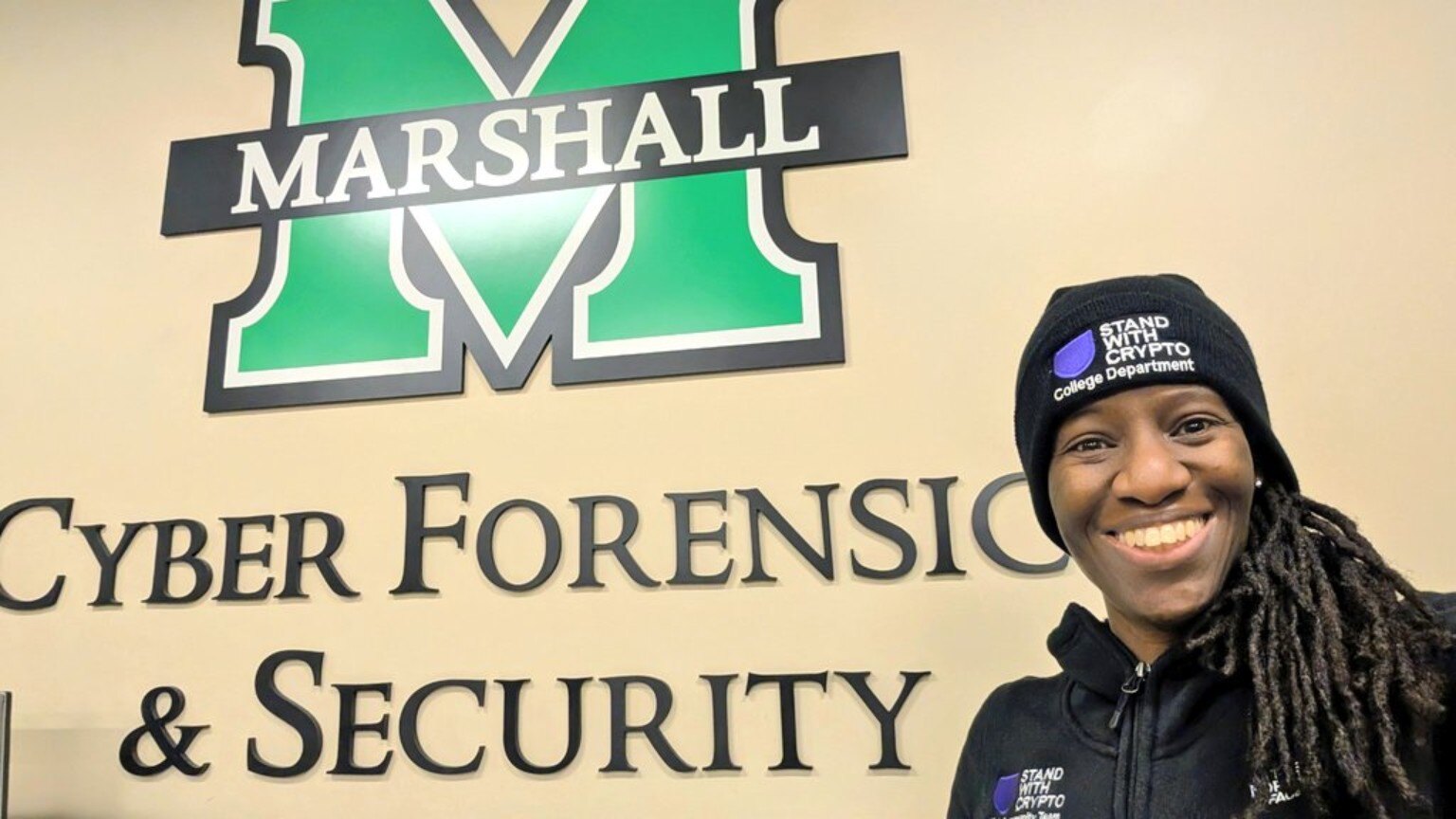 Shekinah Apedo at Marshall University's Cyber Forensics and Security program