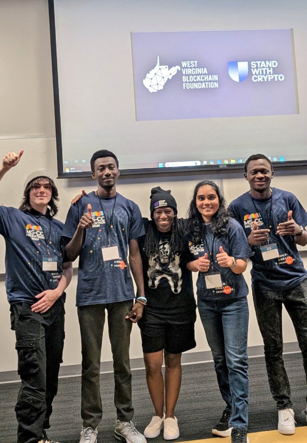 Winners of the WVSU Cybersecurity Innovation Center Hackathon with WVBF in April 2026